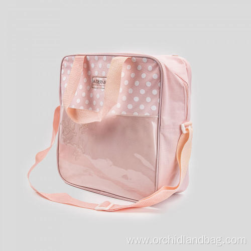 Pink Polka Dot Large Capacity Lunch Bag